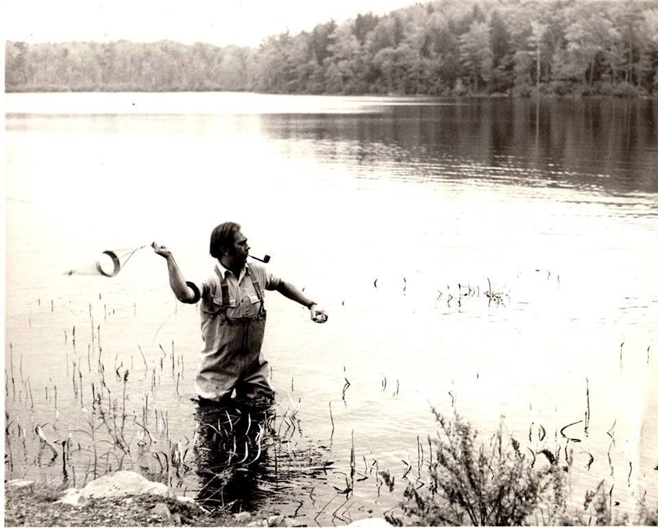 academy-2_orig A scientist from the Academy of Natural Sciences in Lake Lacawac casting a net into the lake