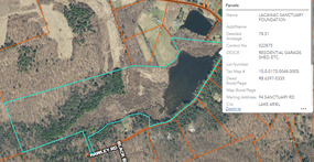 Aerial map showing ​Browning Beaver Meadow Sanctuary