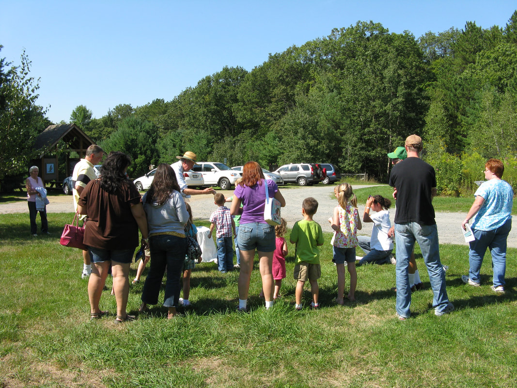 Group gathered and awaiting instructions