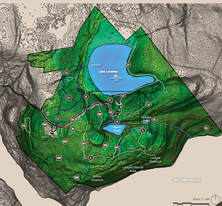 Aerial map showing Lacawac Sanctuary