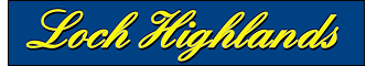 Yellow Loch Highlands logo over blue background