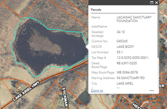 Aerial map showing ​Price Simpson Wetlands Sanctuary