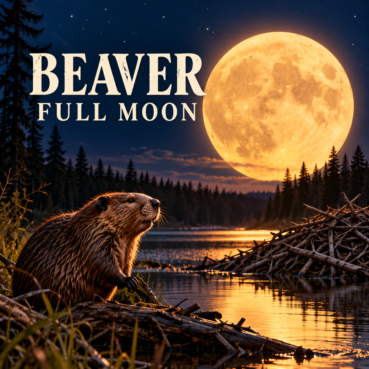Beaver Full Moon Nightscape